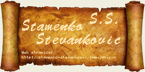 Stamenko Stevanković vizit kartica